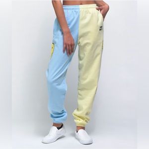 By Samii Ryan x Smiley Smile 4 Me Blue & Yellow Split Sweatpants